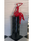 Black Gloss Laminate Cylinder Pedestal (*artwork not included) – Pedestal Source