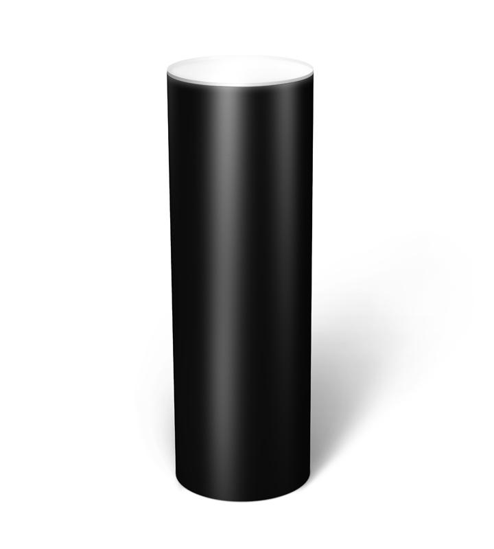 Black Laminate Cylinder Pedestal with Ambient Light 12&quot; dia 12&quot; – Pedestal Source