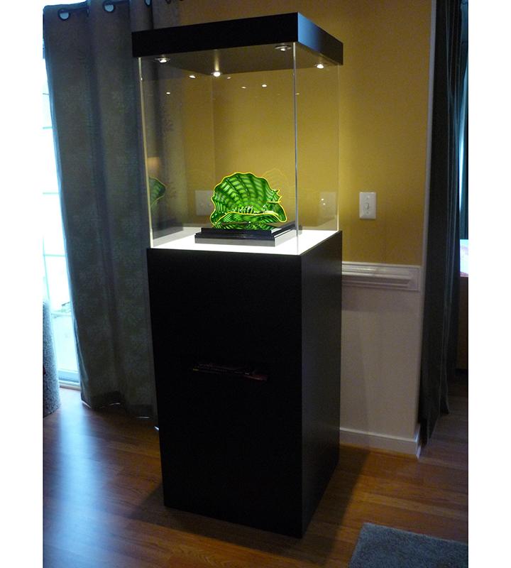 Black Laminate Modern Display Case | Pedestal Source | Made in USA