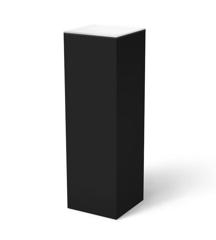 Black Laminate Pedestal with Ambient Light 11-1/2&quot; x 11-1/2&quot; 24&quot; – Pedestal Source