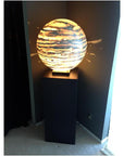 Black Laminate Pedestal with Spotlight – Pedestal Source
