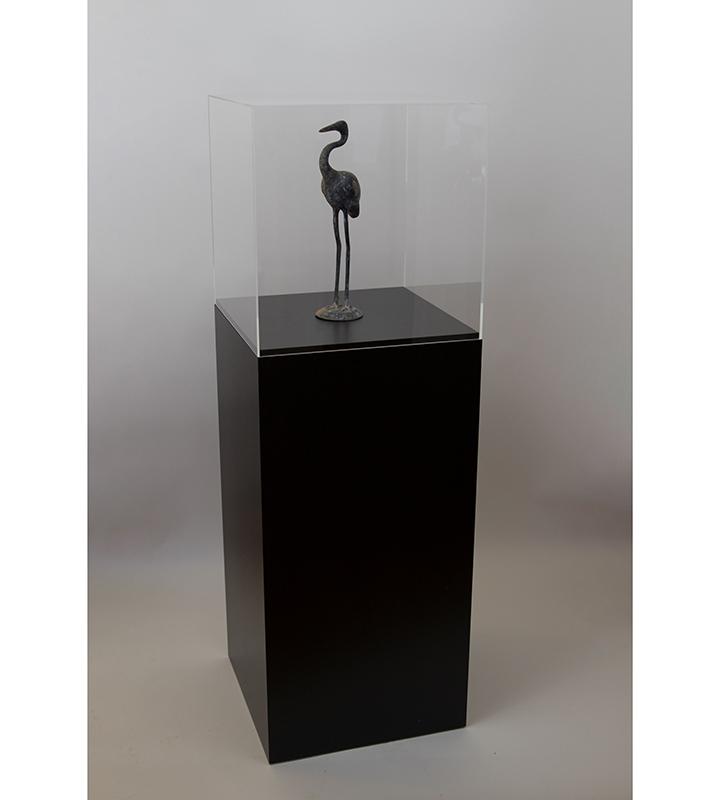 Black Pedestal Display with Acrylic Cover 11-1/2&quot; x 11-1/2&quot; 30&quot; 18&quot; – Pedestal Source