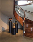 Black Satin Laminate Cylinder Pedestal – Pedestal Source