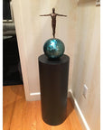 Black Satin Laminate Cylinder Pedestal – Pedestal Source