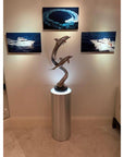 Brushed Aluminum Laminate Cylinder Pedestal – Pedestal Source