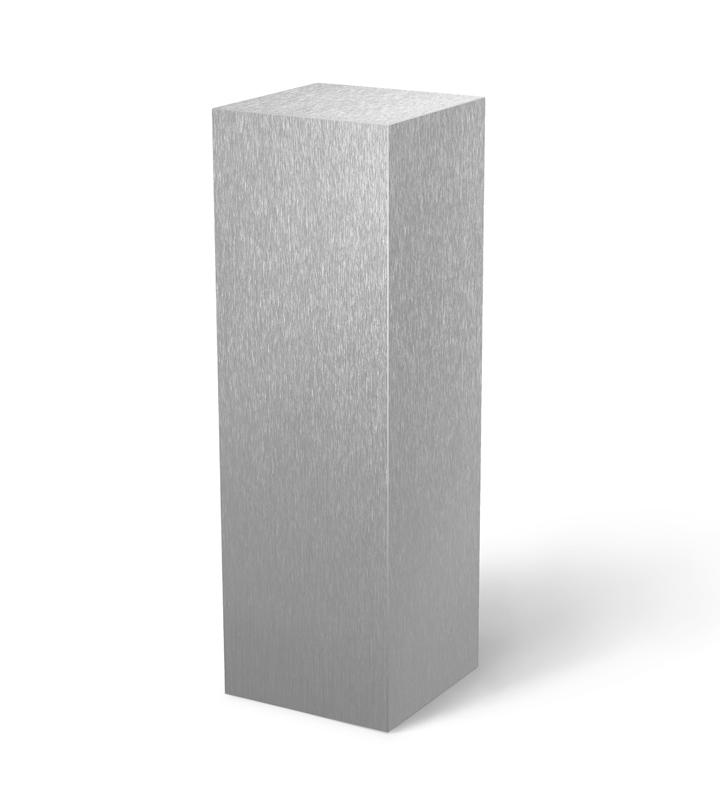 Grey Pedestal Retail Display Pedestal Brushed Aluminum Pedestal