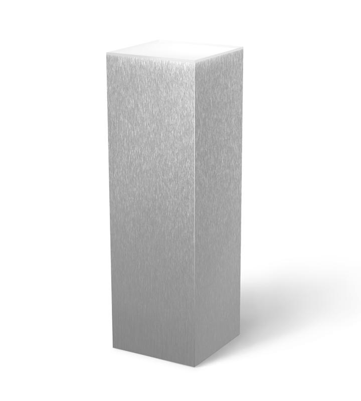 Brushed Aluminum Laminate Pedestal 11-1/2" x 11-1/2" 12" Ambient Light – Pedestal Source