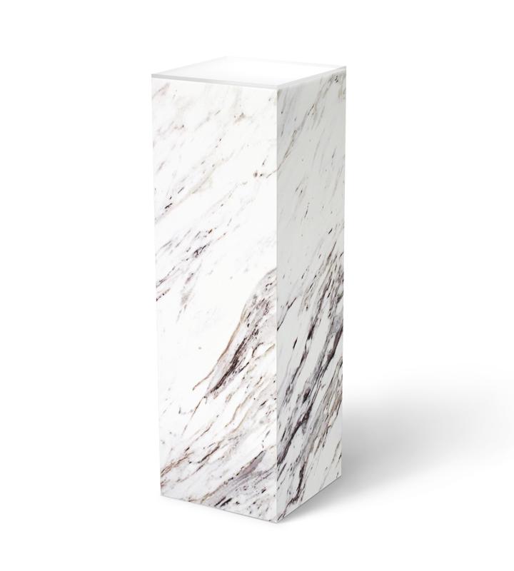 Calcutta Marble Laminate Pedestal 11-1/2" x 11-1/2" 12" Ambient Light – Pedestal Source
