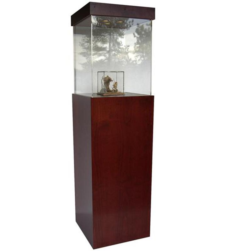 Modern Wood Display Case 11.5&quot; x 11.5&quot; 72&quot; – Pedestal Source