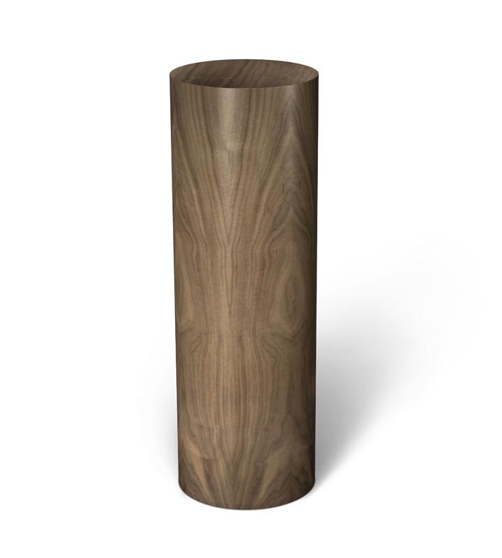 Walnut Cylinder Pedestal (real wood veneer) 12&quot; dia 18&quot; – Pedestal Source