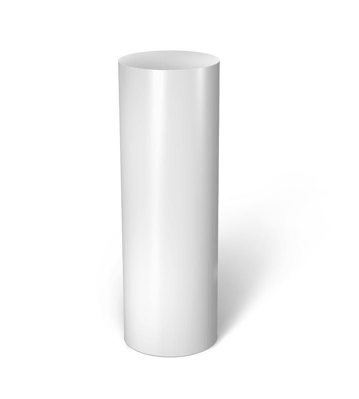 White Gloss Laminate Cylinder Pedestal 12&quot; dia 18&quot; – Pedestal Source