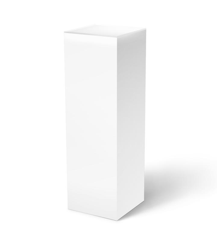 White Laminate Pedestal with Ambient Light 11-1/2&quot; x 11-1/2&quot; 12&quot; – Pedestal Source