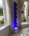 White Laminate Pedestal with Spotlight – Pedestal Source
