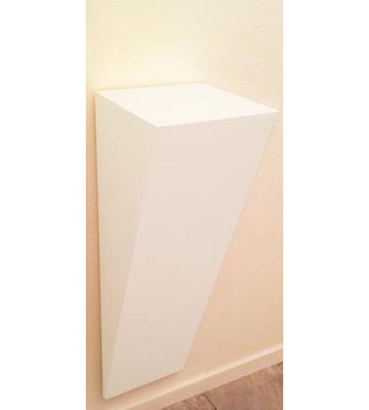 White Laminate Wedge Wall Shelf 10&quot; x 10&quot; x 33&quot;h – Pedestal Source