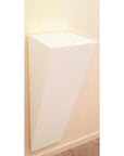 White Laminate Wedge Wall Shelf 10" x 10" x 33"h – Pedestal Source