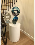 White Satin Laminate Cylinder Pedestal – Pedestal Source