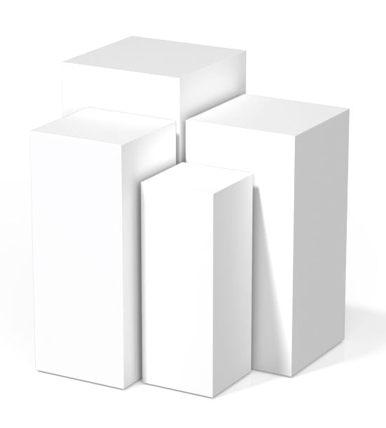 Nesting Pedestals 15&quot;x15&quot;x12&quot; &amp; 11-1/2&quot;x11-1/2&quot;x6&quot; White – Pedestal Source