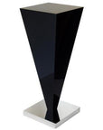 Black Gloss Image Pedestal w/ Chrome Base 11-1/2" x 11-1/2" 30" -- – Pedestal Source