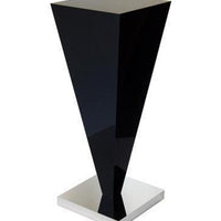 Black Gloss Image Pedestal w/ Chrome Base 11-1/2" x 11-1/2" 30" -- – Pedestal Source