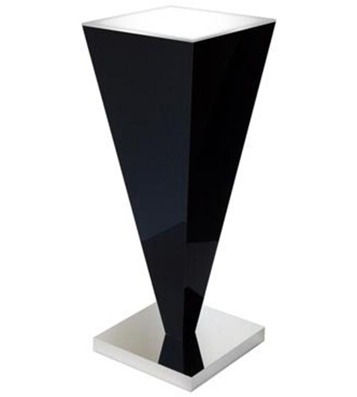 Black Gloss Image Pedestal w/ Chrome Base 11-1/2&quot; x 11-1/2&quot; 30&quot; Ambient Light – Pedestal Source