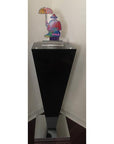 Black Gloss Image Pedestal w/ Chrome Base – Pedestal Source