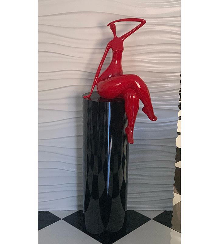 Black Gloss Laminate Cylinder Pedestal (*artwork not included) – Pedestal Source
