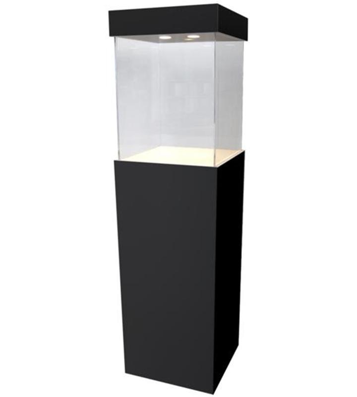 Black Laminate Modern Display Case 11.5&quot; x 11.5&quot; 72&quot; – Pedestal Source