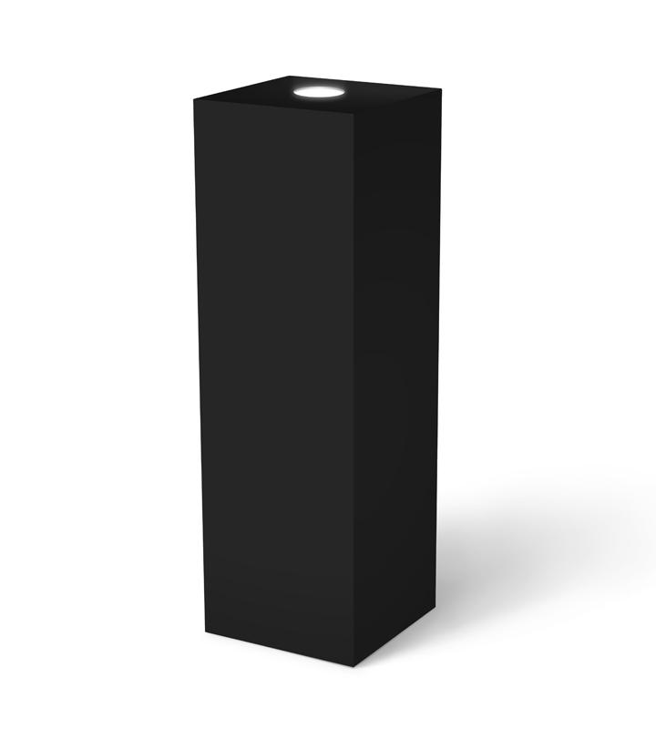 Black Laminate Pedestal with Spotlight 11-1/2&quot; x 11-1/2&quot; 12&quot; – Pedestal Source