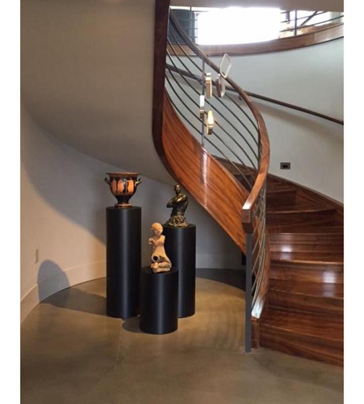 Black Satin Laminate Cylinder Pedestal – Pedestal Source