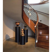 Black Satin Laminate Cylinder Pedestal – Pedestal Source