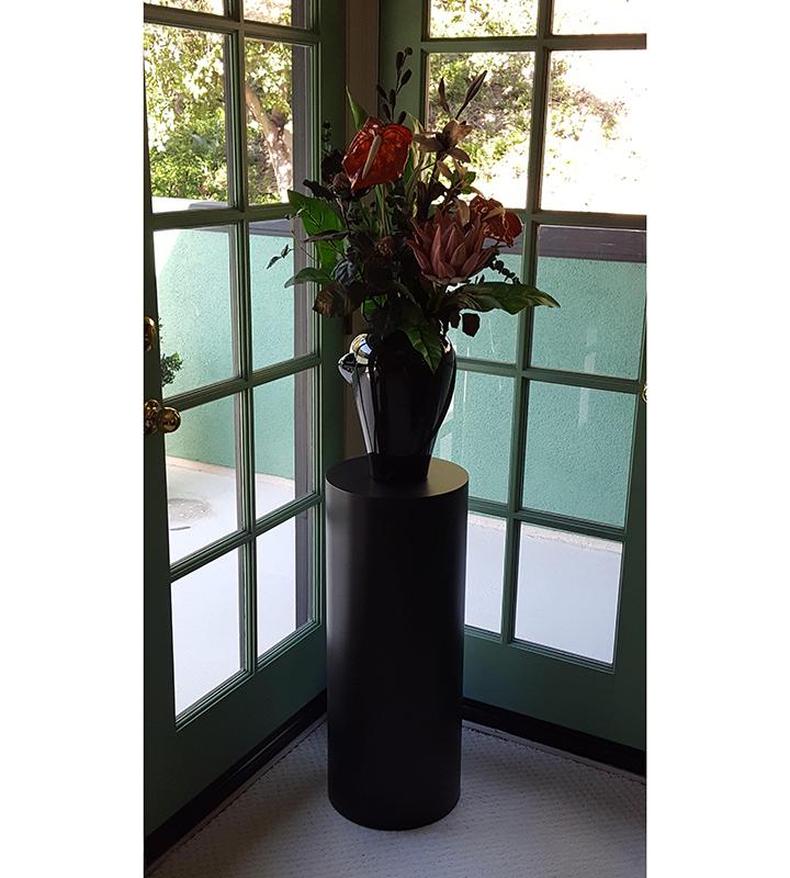 Black Satin Laminate Cylinder Pedestal – Pedestal Source