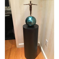 Black Satin Laminate Cylinder Pedestal – Pedestal Source