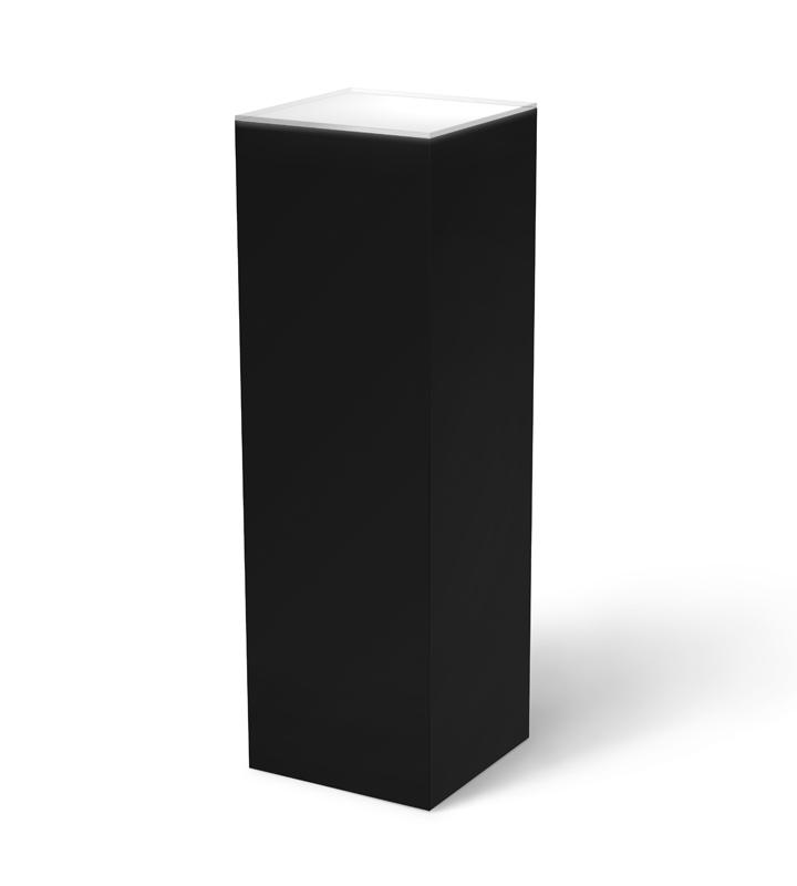 Black Satin Laminate Pedestal 11-1/2&quot; x 11-1/2&quot; 12&quot; Ambient Light – Pedestal Source