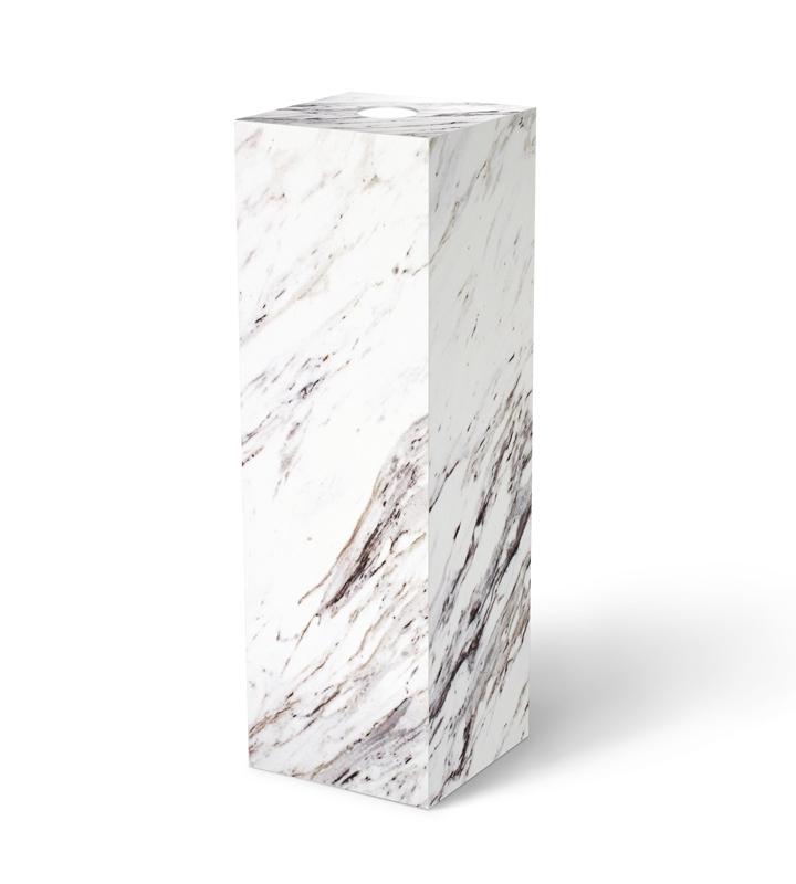 Calcutta Marble Laminate Pedestal 11-1/2&quot; x 11-1/2&quot; 12&quot; Spotlight – Pedestal Source