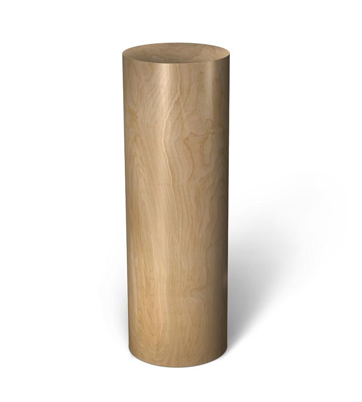 Cherry Cylinder Pedestal (real wood veneer) 12&quot; dia 12&quot; – Pedestal Source
