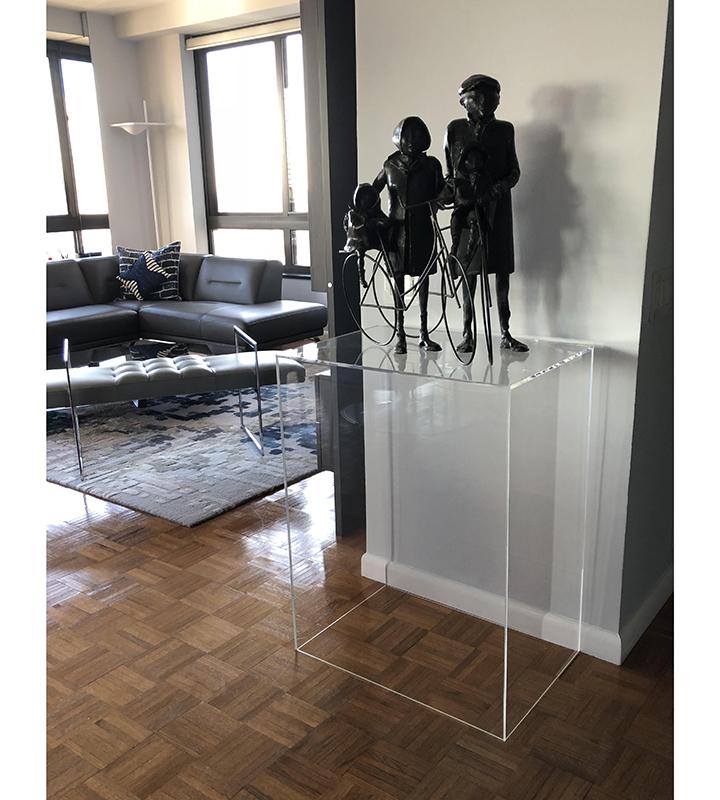 Buy Freestanding clear display table with Custom Designs 