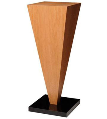 Image Pedestal, Cherry Wood Veneer w/ Black Gloss Base 11.5" x 11.5" 30" -- – Pedestal Source