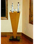 Image Pedestal, Cherry Wood Veneer w/ Black Gloss Base – Pedestal Source