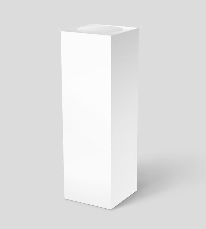 Laminate Pedestal with Motorized Turntable - Black, White, Calcutta Marble 11-1/2&quot; x 11-1/2&quot; 12&quot; White – Pedestal Source