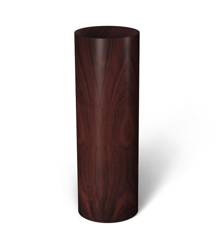 Mahogany-Dyed Walnut Cylinder Pedestal (real wood veneer) 12&quot; dia 18&quot; – Pedestal Source