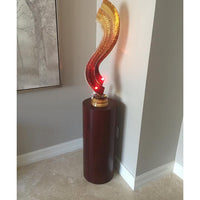 Mahogany-Dyed Walnut Cylinder Pedestal (real wood veneer) – Pedestal Source
