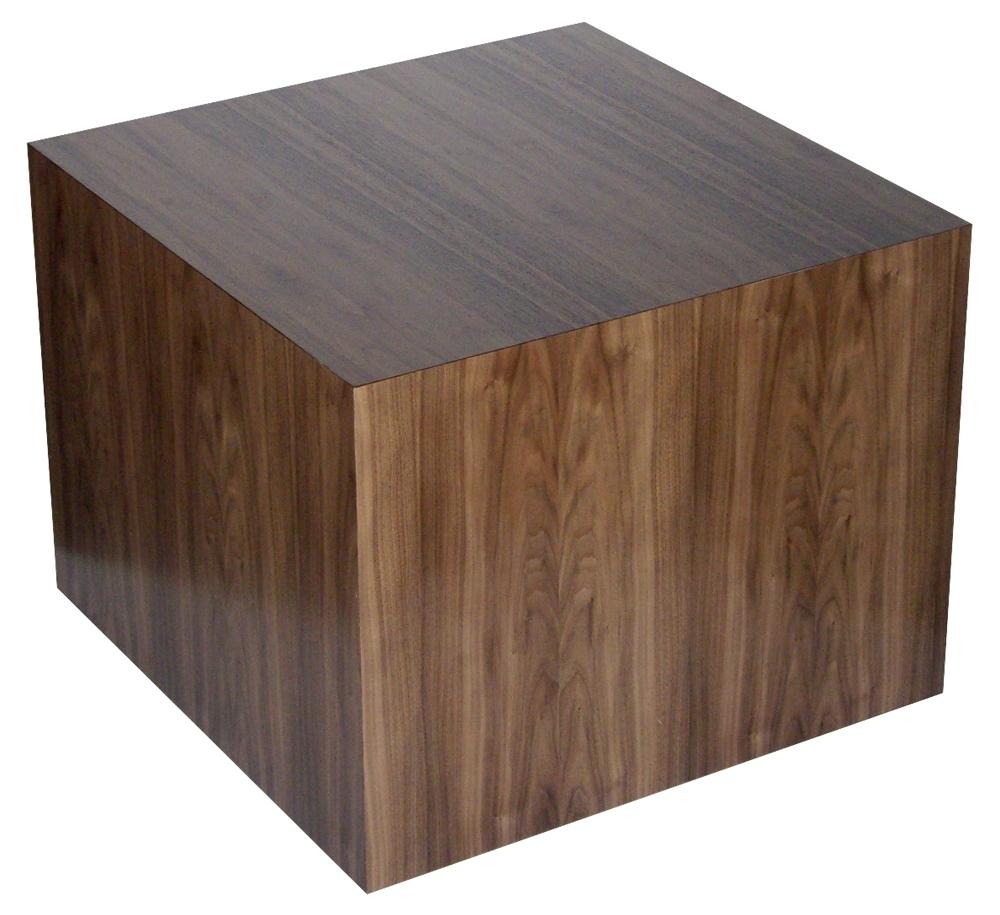Walnut Cube Table (real wood veneer) 18&quot; x 18&quot; 18&quot; – Pedestal Source