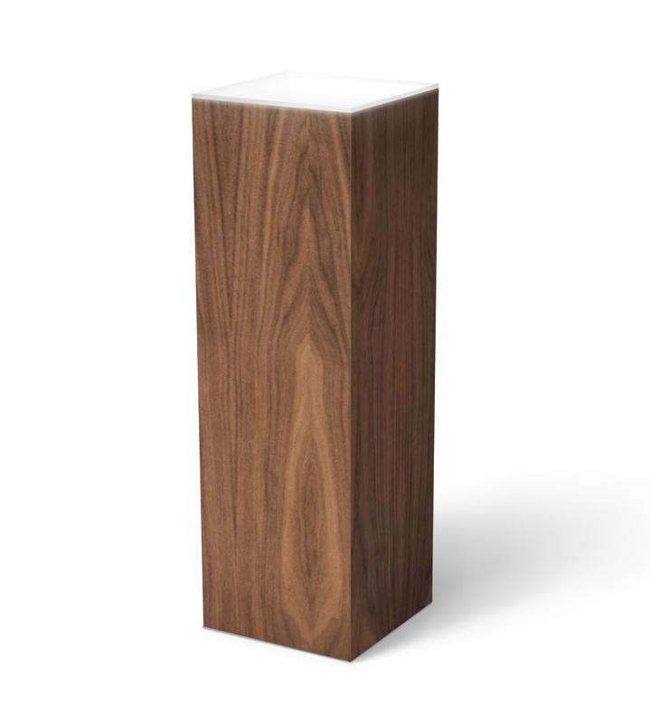 Walnut Pedestal (real wood veneer) 11-1/2&quot; x 11-1/2&quot; 12&quot; Ambient Light – Pedestal Source