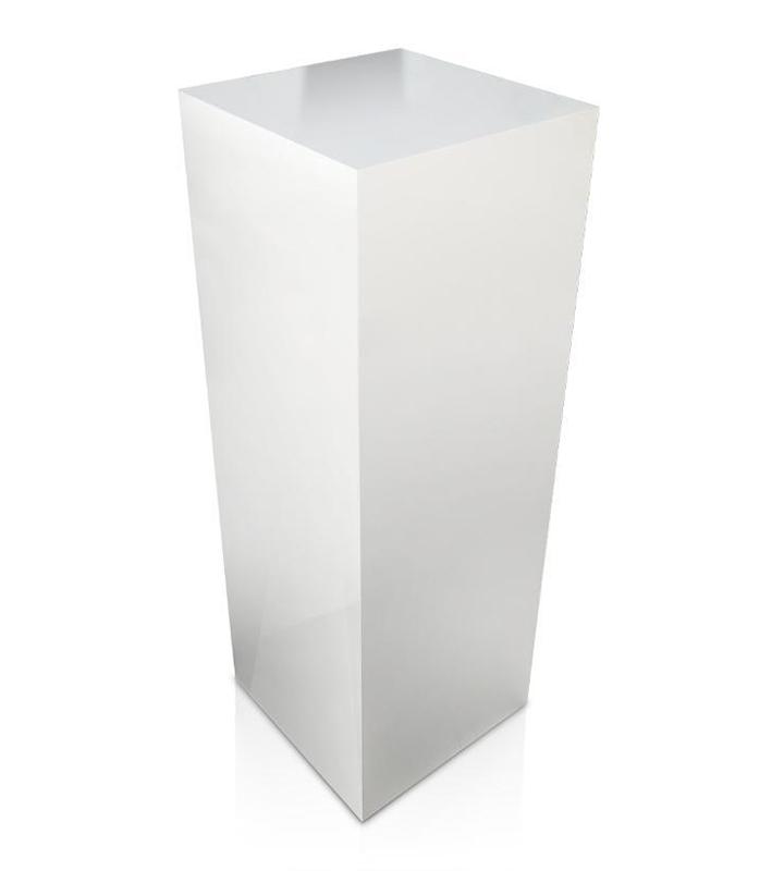 White Gloss Laminate Pedestal 11-1/2&quot; x 11-1/2&quot; 24&quot; -- – Pedestal Source