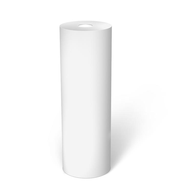 White Laminate Cylinder Pedestal with Spotlight 12&quot; dia 12&quot; – Pedestal Source