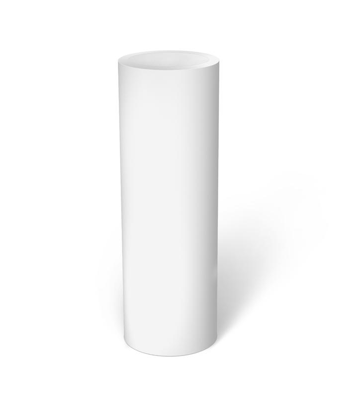 White Laminate Cylinder Pedestal with Turntable 12&quot; dia 12&quot; – Pedestal Source