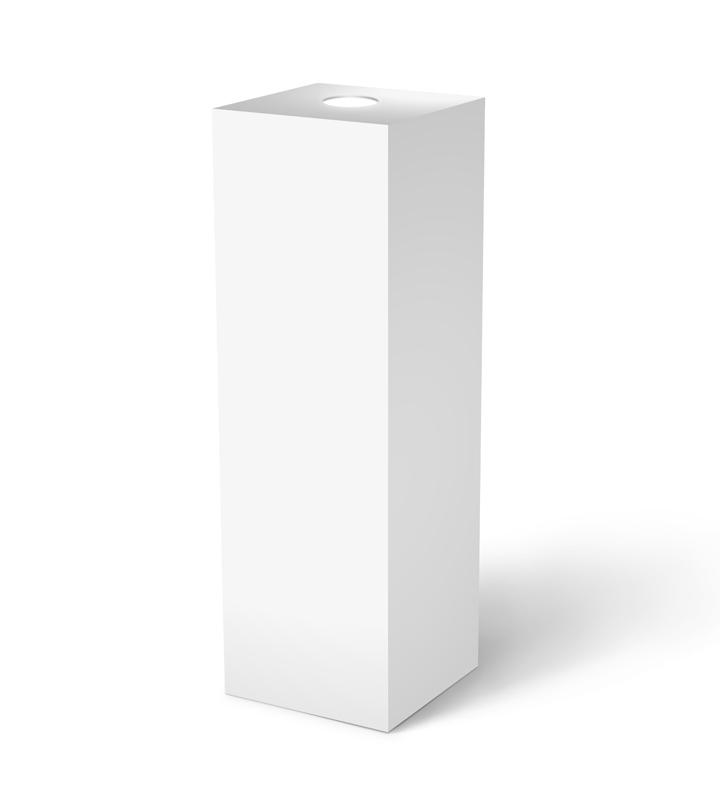 White Laminate Pedestal with Spotlight 11-1/2&quot; x 11-1/2&quot; 12&quot; – Pedestal Source