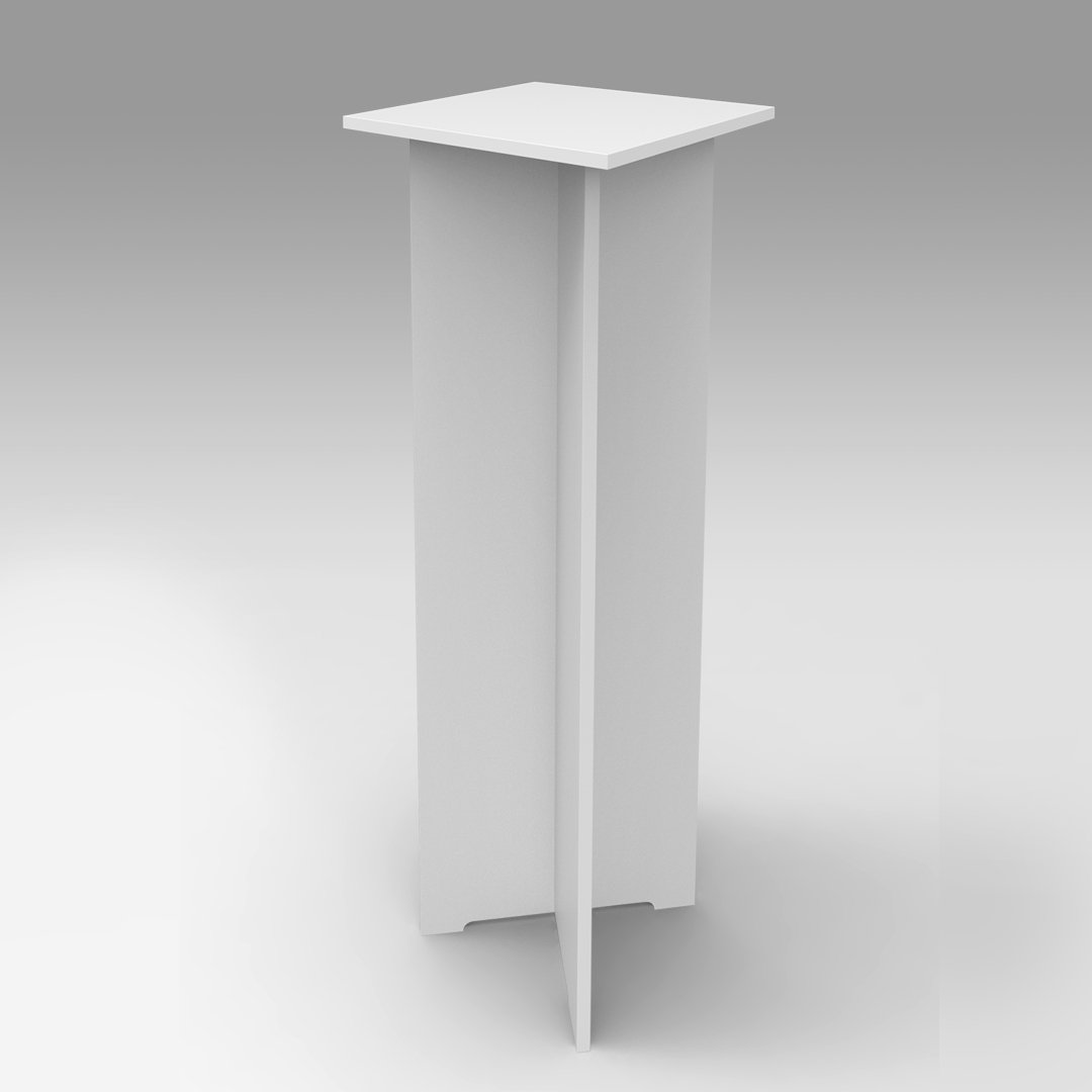 White Laminate Quickset Collapsible Pedestal 11.5&quot; x 11.5&quot; 30&quot; – Pedestal Source