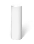 White Satin Laminate Cylinder Pedestal 12" dia 12" Ambient Light – Pedestal Source