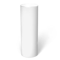 White Satin Laminate Cylinder Pedestal 12" dia 12" Ambient Light – Pedestal Source